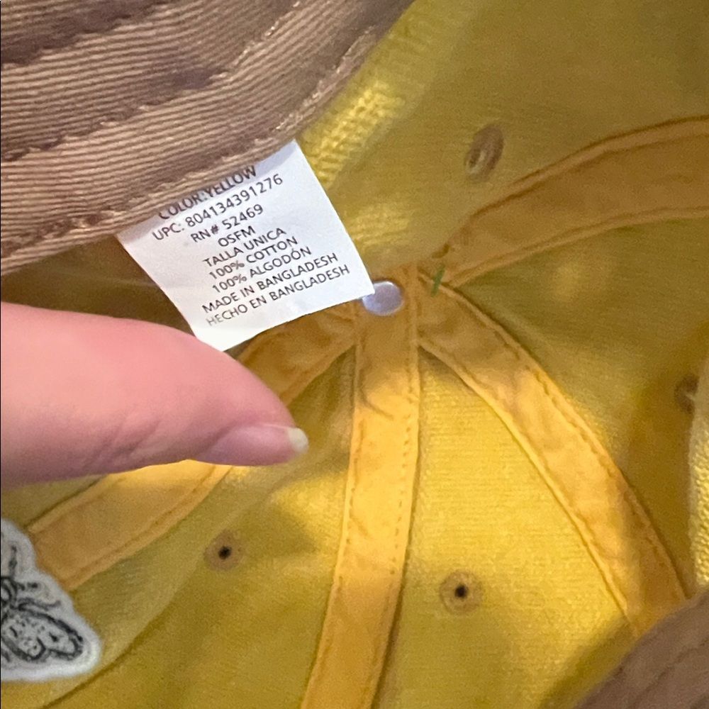 #1259+Yellow Bee Kind Hat Cap - Picture 5 of 5